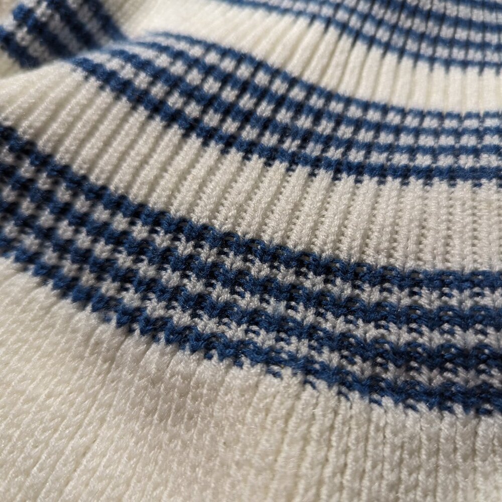 Vintage Handknit White Mockneck Newborn Sweater Dress Trees & Ladybugs - Picture 6 of 7